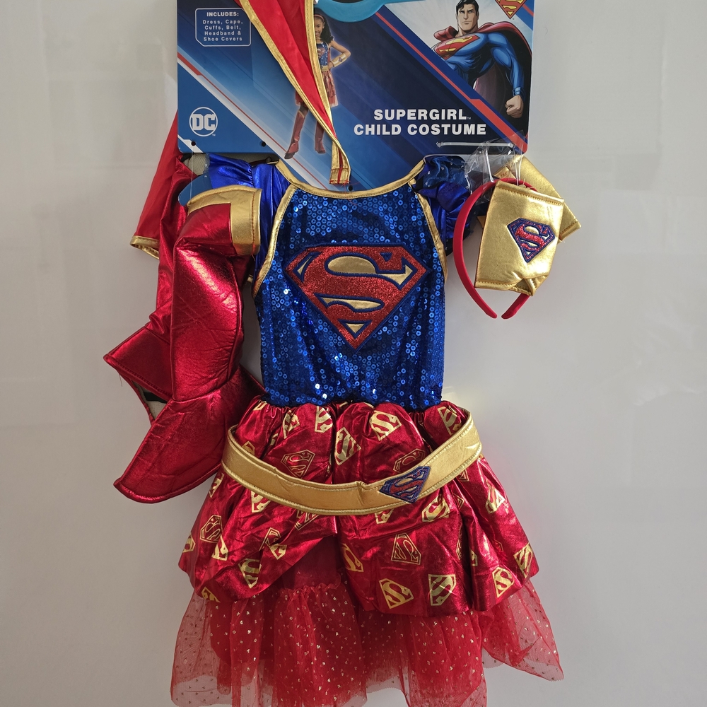 DC Supergirl Kids Costume - Blue, Red, and Gold